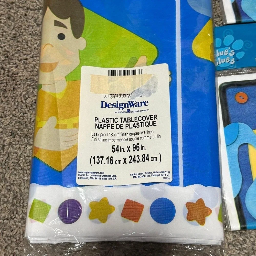 Vintage Blue's Clues Party Supplies Table Cover & 32 Treat Bags Hallmark 2000